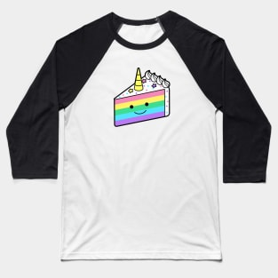 Cute Rainbow Unicorn Cake Doodle Baseball T-Shirt